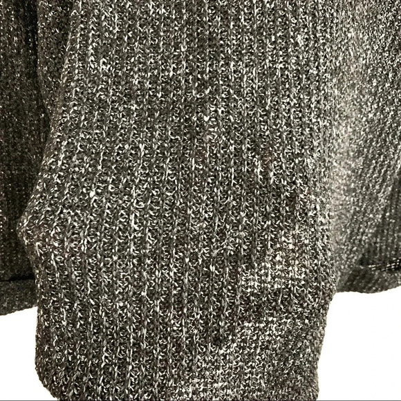 Women’s Chunky Cowl Neck Sweater Gray Knit Boxy Fit Long Sleeve Pullover - Picture 4 of 7